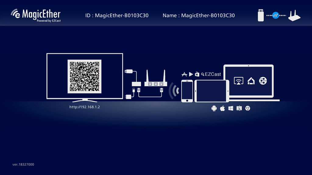 EZCast MagicEther startup screen