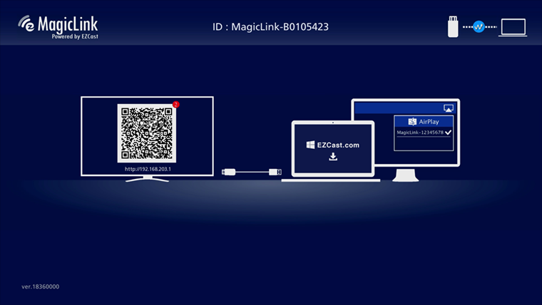EZCast MagicLink startup screen