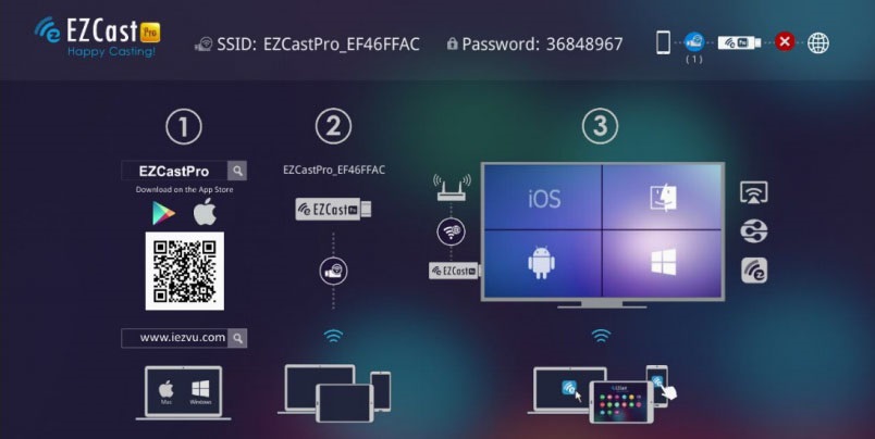 EZCast Pro LAN startup screen
