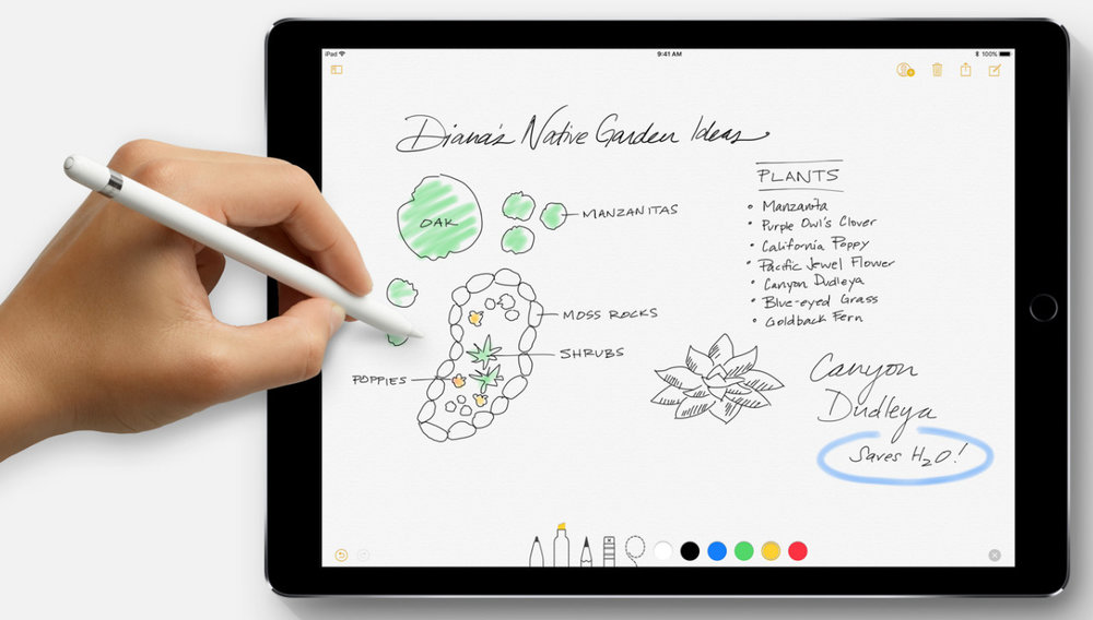  Use Apple Pencil to take Notes. Image source: Apple. 