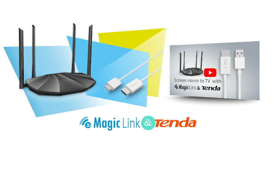 With Tenda router, the wired MagicLink can turn into wireless dongle in the blink of an eye.