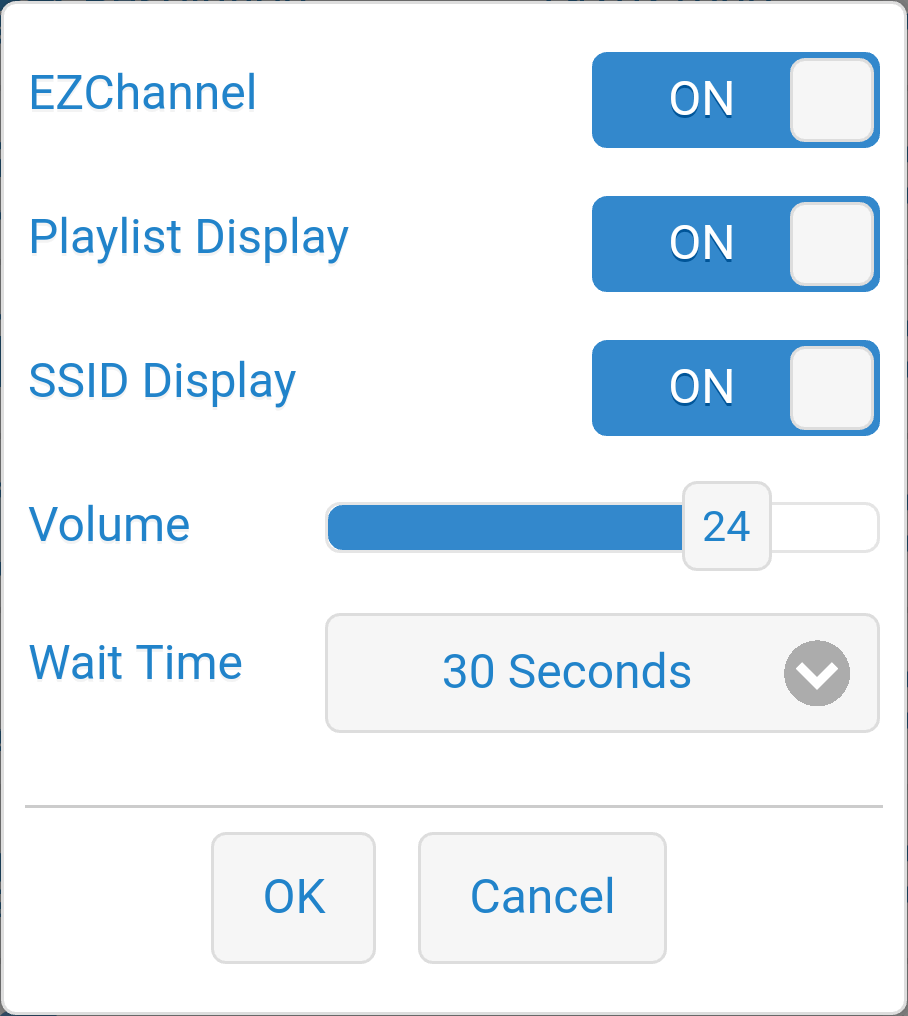 Dongle settings when using EZChannel.