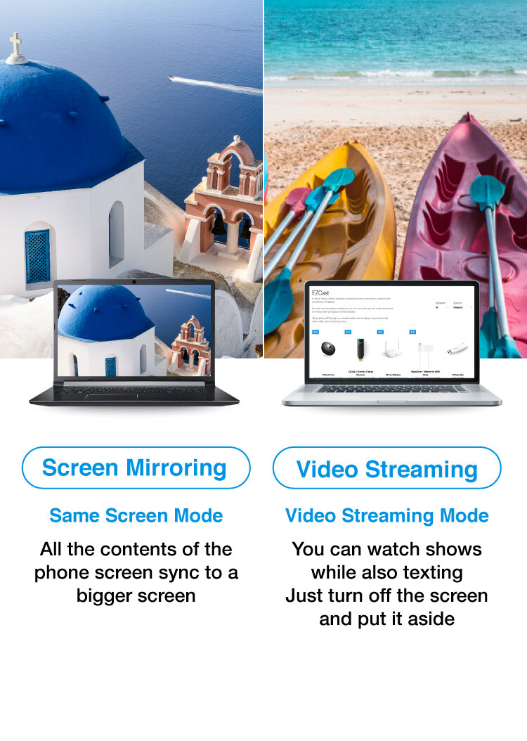 Differences between Screen Mirroring and Video Streaming Mode