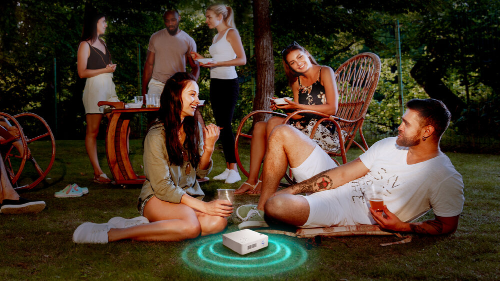 Enjoy your favorite playlists with EZCast Beam J2 Outdoor Mini Projector
