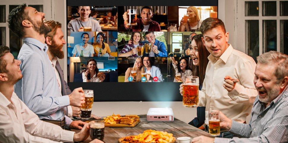 Enliven your night by having an online party on the big screen.