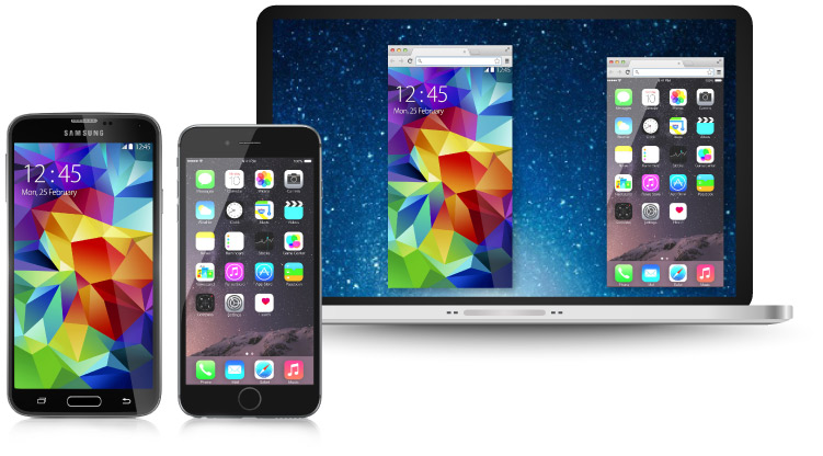 Screen mirror multiple phone screens to a laptop